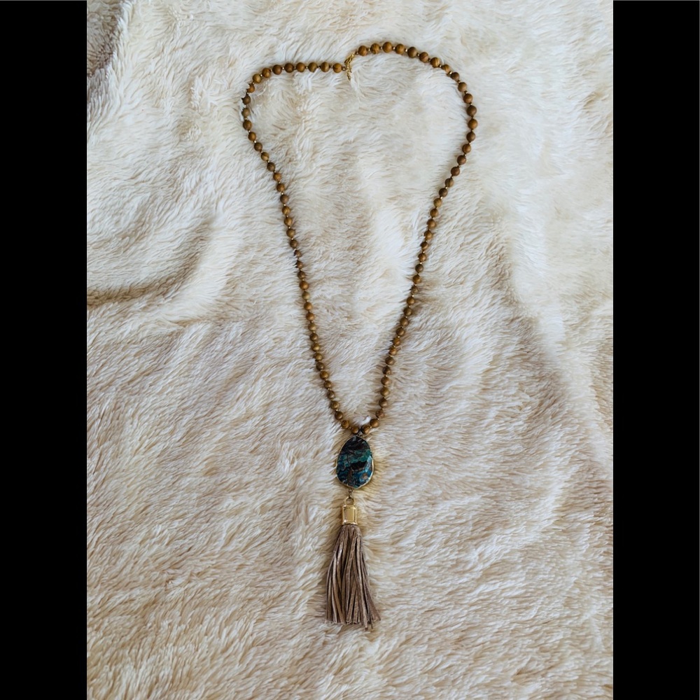 Beaded Necklace With Stone